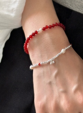 S925纯银珠天然淡水珍珠手链