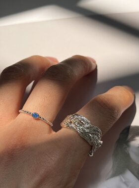 宽版海洋蓝几何皓石小众肌理轻奢