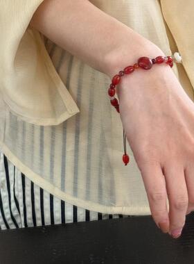 天然红玛瑙招财纳福手链