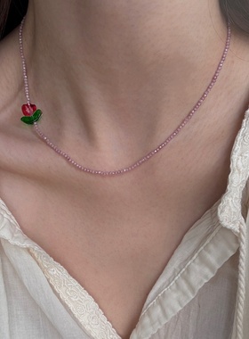 欧美跨境热卖郁金香手工项链