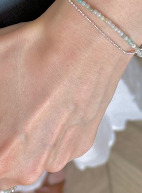 超细小清新天然翡翠双层手链