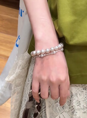 异彩曼塔玫瑰渐变珍珠手串