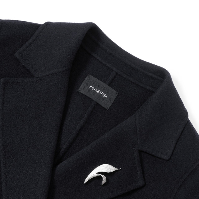 Nars wool cashmere blended woolen coat slim fit 2025 winter new mid-length coat for women