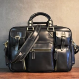 Ретро сумка на одно плечо, вместительная и большая сумка для путешествий, ноутбук, из натуральной кожи, 16 дюймов, бизнес-версия