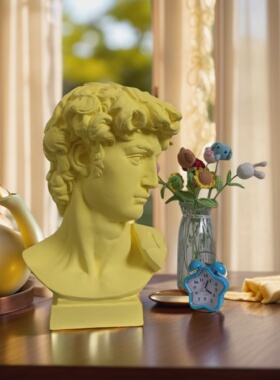 52厘米大卫石膏头像摆件家居装饰人头雕像婚庆摄影道具模型素描