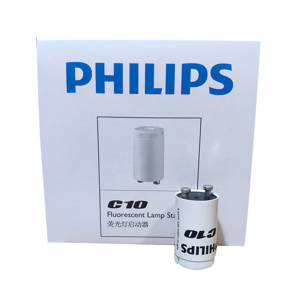 飞利浦电感日光灯管继电器辉跳泡C10荧光灯启动器4P触发器4-65W - 图0