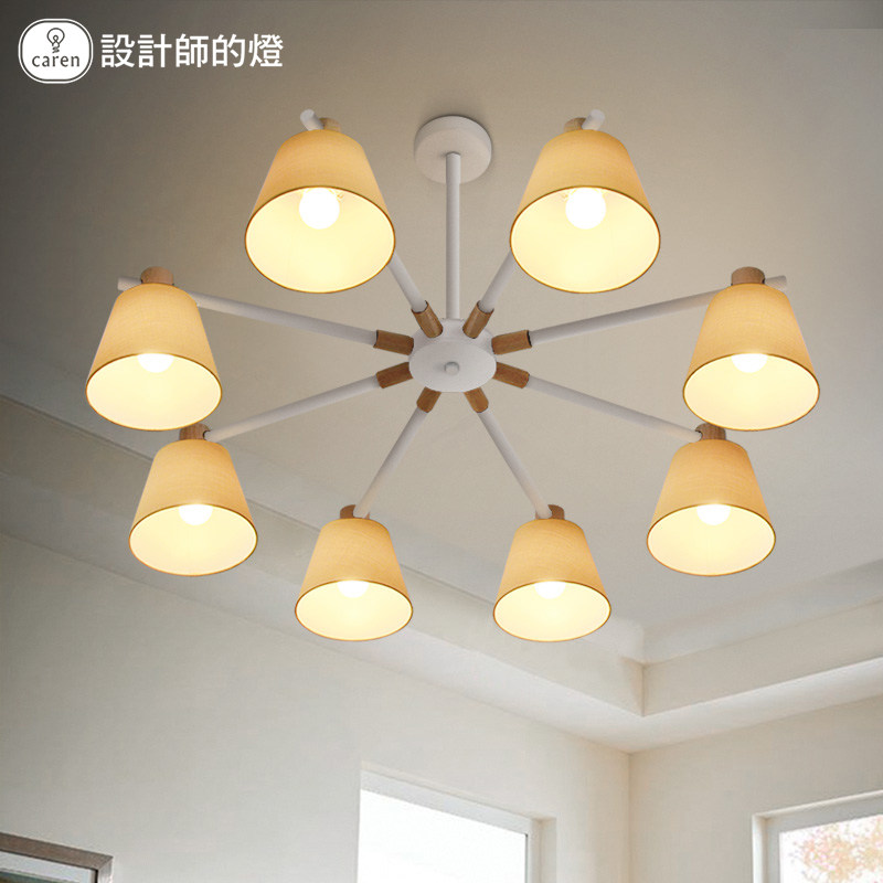 设计师的灯北欧简约创意客厅灯具餐厅卧室书房马卡龙布罩光影吊灯_虎窝淘