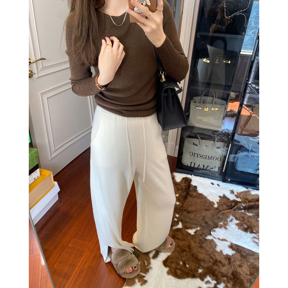 THEOPENDM 2022冬季新款巨舒服软糯宽松套头全羊毛打底衫毛衣女
