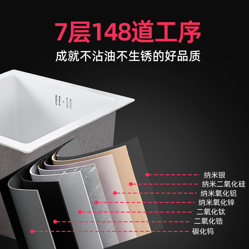 白色厨房迷你不锈钢水槽小单槽洗菜盆小尺寸水吧台岛台水池台下盆,淘宝优惠券,粉丝福利购,淘宝优惠卷