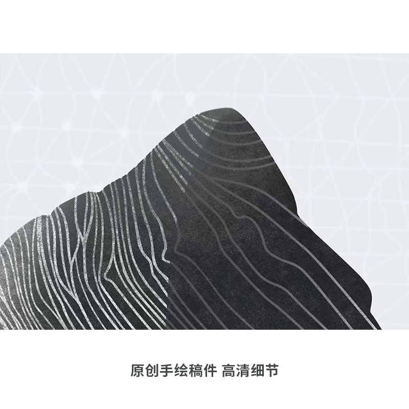 墙酷简约新中式线条山水风景墙布无缝客厅卧室定制壁画天空之镜i.