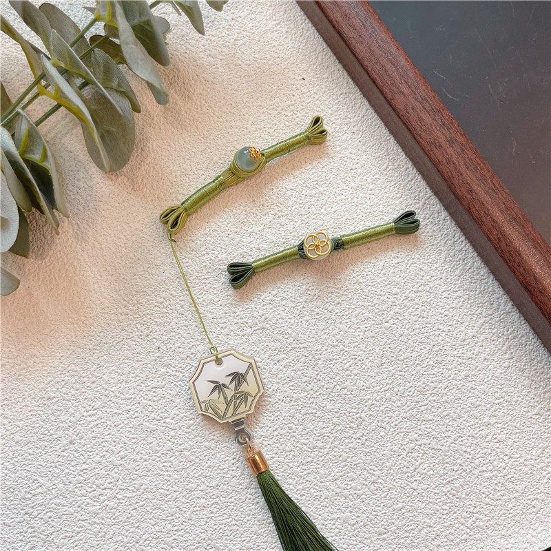 国风燕尾流苏花朵纽扣绕线工艺金丝盘扣绿色系扣子旗袍汉服茶服扣,淘宝优惠券,粉丝福利购,淘宝优惠卷