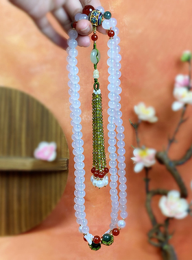 女白玛瑙古风创意斜挎链手持