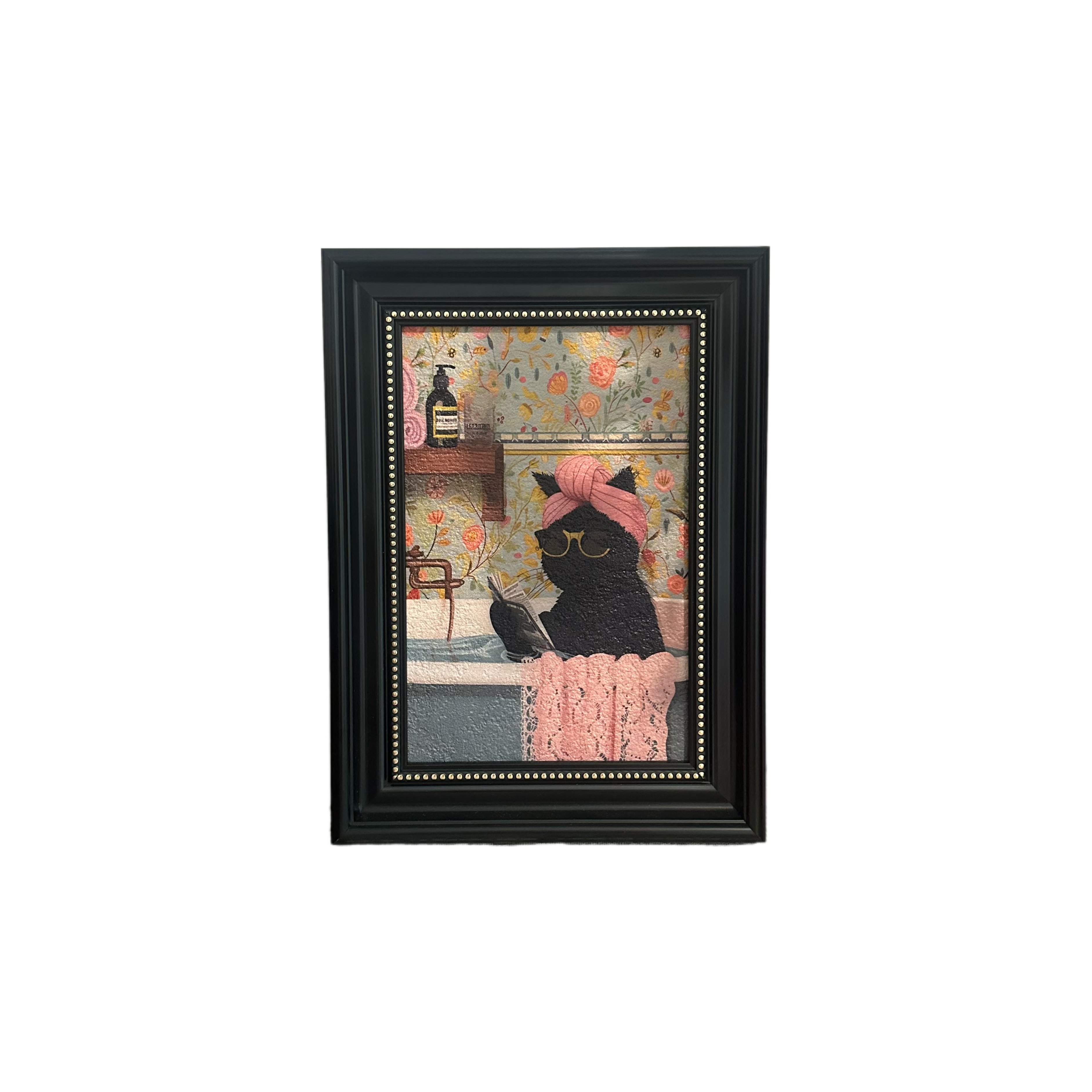 治愈系猫咪洗澡砂岩浮雕画  养宠家庭ins风玄关客厅挂画,淘宝优惠券,粉丝福利购,淘宝优惠卷