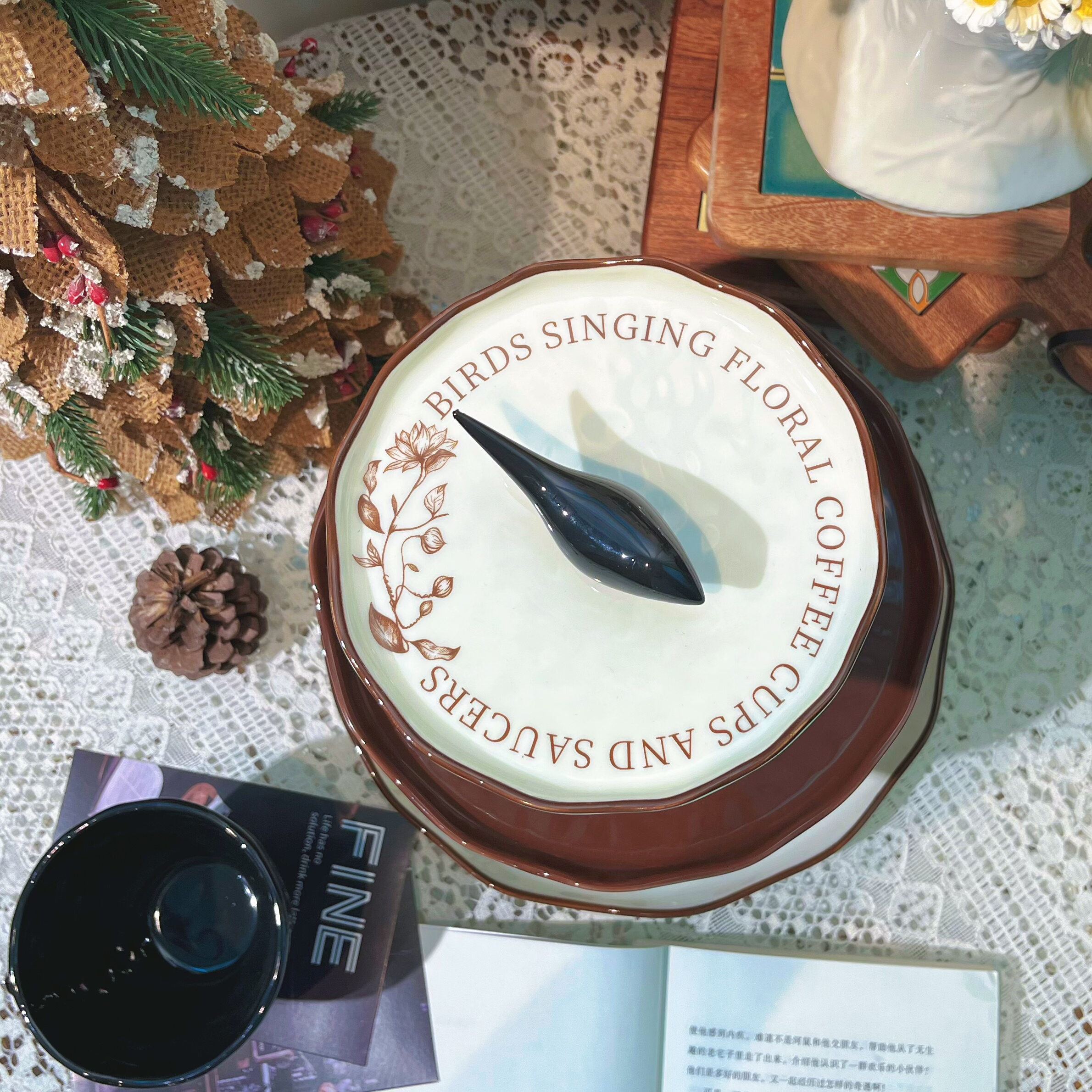 中古风高颜值陶瓷花鸟多层收纳架/蛋糕甜品架,淘宝优惠券,粉丝福利购,淘宝优惠卷