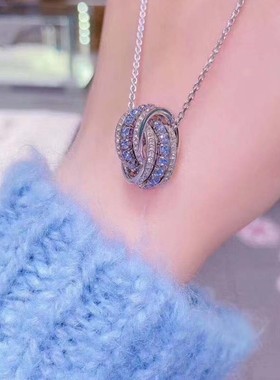 3家925银2020新款双环女转运珠