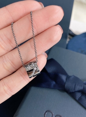 a家星座许愿黑金色嘻哈风项链