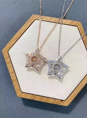 宏光女镶钻星星时尚项链大牌同款