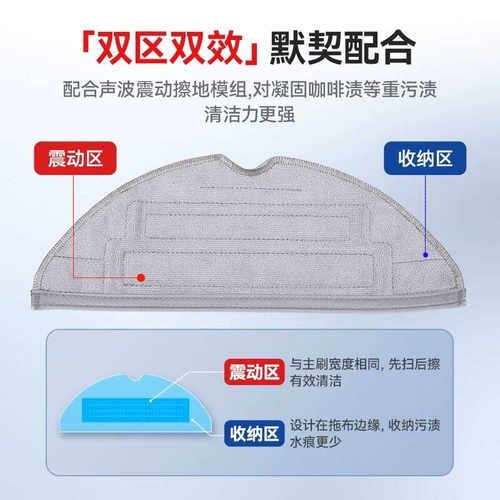 适配石头扫地机器人配件G20拖布抹布滤网边刷滚刷集尘袋耗材 - 图3