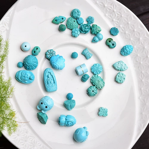 Бирюзовая природная руда, резной аксессуар ручной работы с бантиком, провинция Хубэй