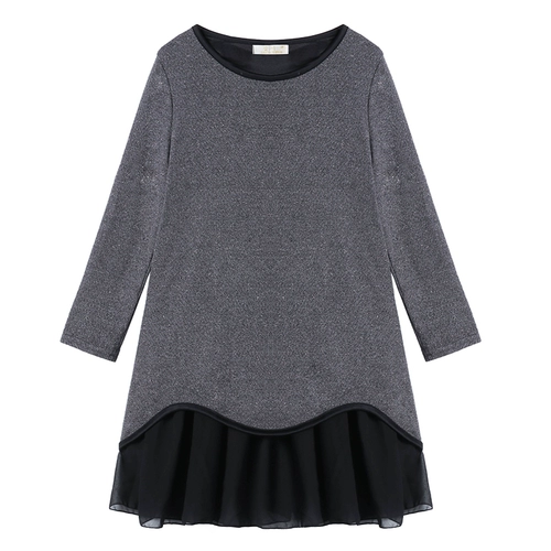 Осеннее платье, длинная приятная телу юбка, большой размер, коллекция 2022, по фигуре, средней длины