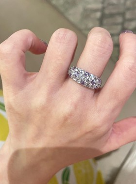 s925纯银九紫离火满镶间色紫指女轻奢复古满天星半圈排钻