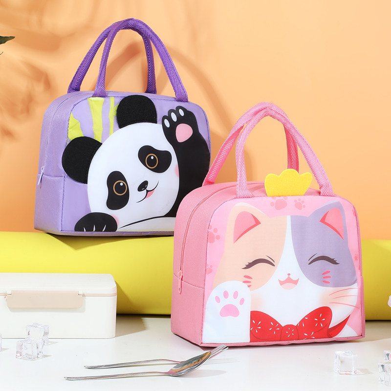 可爱财神猫卡通便当包儿童学生手提带饭保温包饭盒袋铝箔层保鲜袋,淘宝优惠券,粉丝福利购,淘宝优惠卷