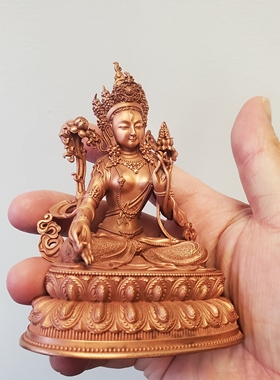 尼泊尔工艺藏传纯铜白度母绿度母菩萨佛像21度母家居供奉车载摆件
