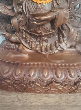 尼泊尔工艺纯铜开脸二臂玛哈嘎拉大黑天财神佛像藏传小佛像摆件