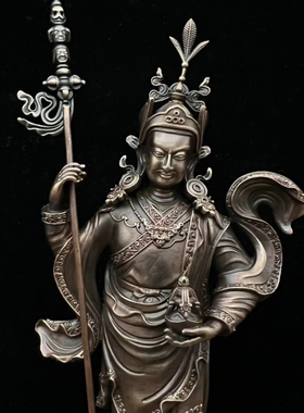 藏传纯铜莲花生大士佛像站立款