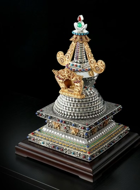 菩提塔供奉摆件八塔纯铜藏传