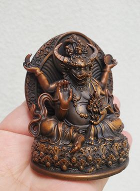 尼泊尔工艺纯铜牛王神珠天菩萨佛像摆件铜牛王天铜像摆设家居佛堂