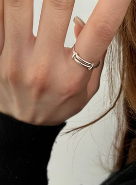 小众设计感金属戒指女韩国个性简约百搭气质时尚指环戒子冷淡风