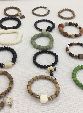 新中式小红书同款文玩手串手链天然檀木绿菩提大合集