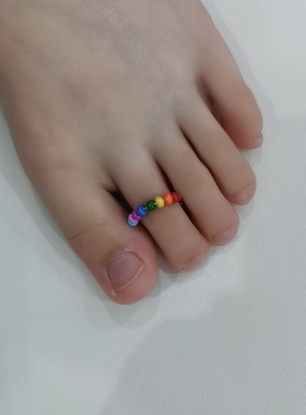 小众设计时尚简约可调节珍珠纯色银关节脚戒女指环尾戒小指脚趾戒