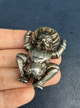 西藏文玩配饰天铁金翅大鹏鸟托甲项链挂件吊坠随身寒铁大鹏鸟