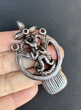 藏式手工翻砂天铁托甲大鹏鸟项链挂件吊坠西藏玄铁文玩随身配饰