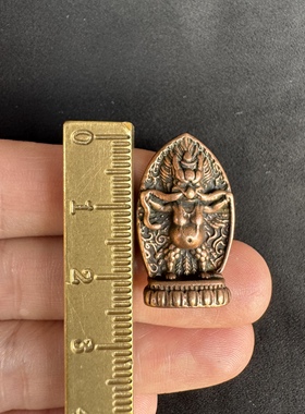 利马铜藏式紫铜大鹏鸟挂件吊坠文玩随身红铜玛哈噶拉佛牌挂饰