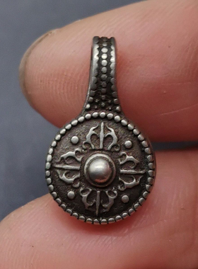 藏式白铜金刚杵六字箴言卡子复古文玩佛珠手串星月夹子diy配饰