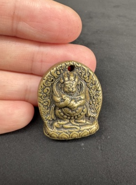 仿古藏式黄铜二臂玛哈噶拉宝帐护法佛像随身挂件吊坠藏传密宗佛