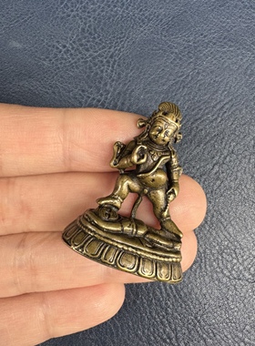 实心黄铜黑财神佛像挂件藏式利马铜黄财神复古藏传密宗随身佛吊坠
