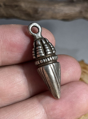 手工藏式白铜普巴杵吊坠文玩佛珠背云隔珠手串配珠民族金刚橛挂件