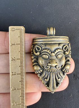 古玩杂项仿古藏传黄铜支巴扎吊坠挂件铜雕挂坠铜挂件配饰