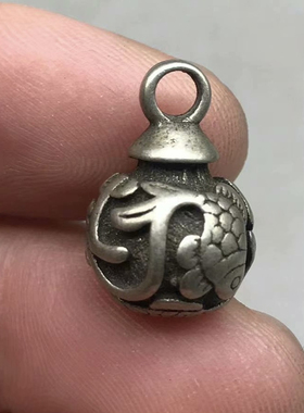 年年有鱼白铜实心铃铛手工钥匙扣挂件迷你黄铜手链吊坠创意扣子