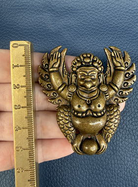 金翅大鹏鸟吊坠藏式民族风黄铜做旧西藏大鹏金翅鸟挂饰背云配饰