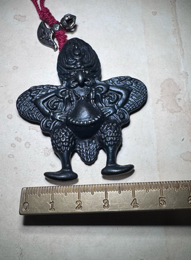 经典藏式黑漆古工艺天铁托甲大鹏鸟项链挂件吊坠民族风随身金翅鸟