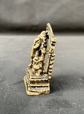 黄铜藏式尼泊尔象神造像小佛像东南亚风格象鼻财神挂件吊坠配饰
