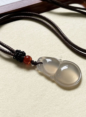 {福禄}天然冰种玉髓葫芦吊坠保平安 玛瑙玉石男女款百搭高级特价