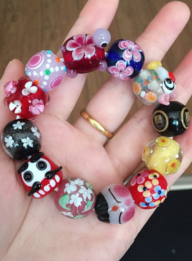 正品日式琉璃达摩手串