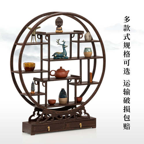 实木桌面小博古架中式多宝阁茶具杯垫紫砂壶摆件展示架放置古玩 - 图3