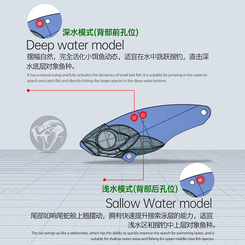 响尾蛇金属VIB大河奔流路亚饵 假饵翘嘴远投铁板R40亮片微物鱼饵 - 图2